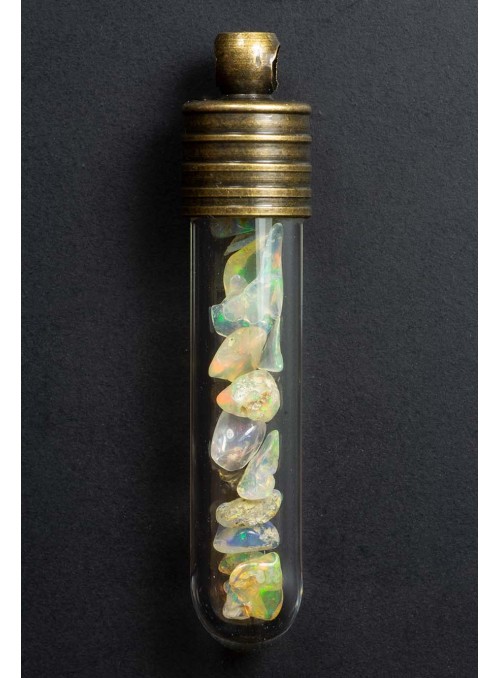 Pendant with Ethiopian opals 35x7mm
